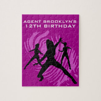 Girls Spy Party Purple Fingerprint ジグソーパズル