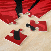 Girls Spy Party Red Fingerprint ジグソーパズル (側面)