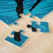 Girls Spy Party Teal Fingerprint ジグソーパズル (側面)