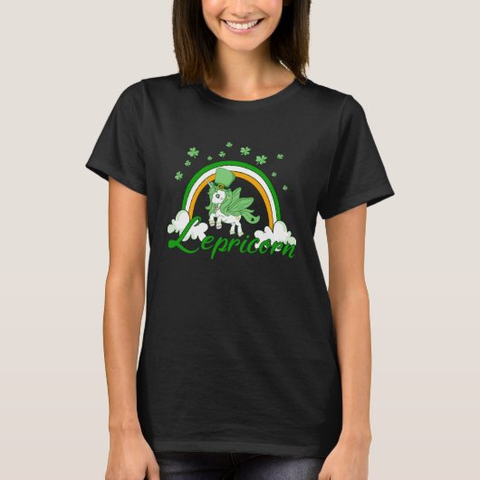Girls St Patricks Day Cute Unicorn Leprechaun Lepr Tシャツ (正面)