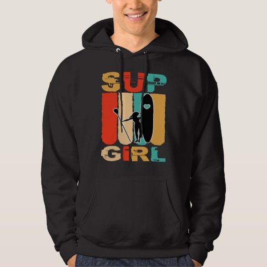 Girls SUP Stand Up Paddling Surfer Surfing パーカ (正面)