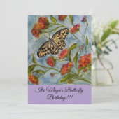 Girls Sweet Butterfly Birthday Invitation 招待状 (スタンド正面)