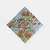 Girls Sweet Butterfly Birthday Napkins スタンダードランチョンナプキン (角)