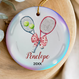 Girls Tennis player racquet personalized セラミックオーナメント