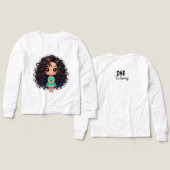Girls Tri-Blend Long Sleeve T-Shirt (デザイン 正面＆背面)