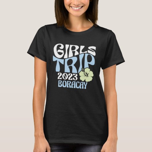 Girls Trip 2023 Boracay Beach Destination Retro Gr Tシャツ (正面)
