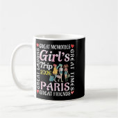 Girls Trip 2026 Paris Great Friends Vacation Trave コーヒーマグカップ (左)