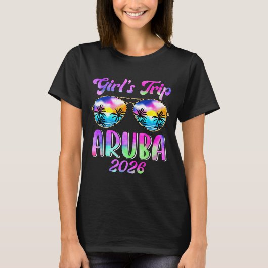 Girls Trip Aruba 2026 Summer Beach Weekend Tシャツ (正面)
