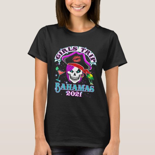 Girls Trip Bahamas 2021 Bachelorette Party Vacay Tシャツ (正面)