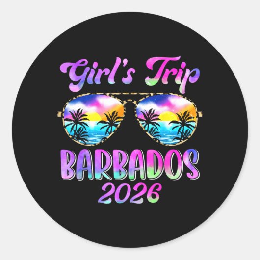 Girls Trip Barbados 2026 Summer Trip Weekend ラウンドシール (正面)