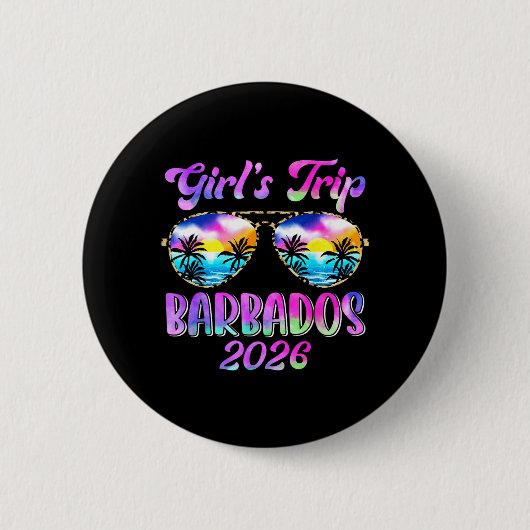 Girls Trip Barbados 2026 Summer Trip Weekend 缶バッジ (正面)