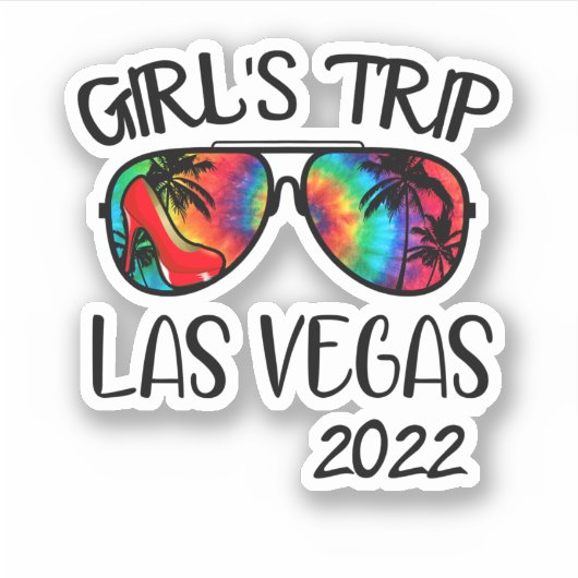 Girls Trip Las Vegas 2022 Sunglasses Summer Vacati シール (正面)