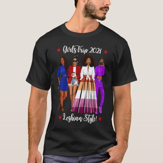 Girls Trip Lesbian Vacation Gay Woman Hen Do Holid Tシャツ (正面)