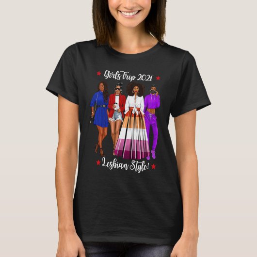 Girls Trip Lesbian Vacation Gay Woman Hen Do Holid Tシャツ (正面)