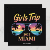 Girls Trip Miami 2025 Unforgettable Women Weekend 招待状 (正面/裏面)