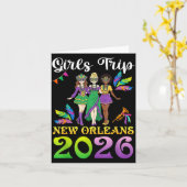 Girls Trip New Orleans 2026 Mardi Gras Day Squad T カード (黄色い花)