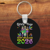 Girls Trip New Orleans 2026 Mardi Gras Day Squad T キーホルダー (正面)