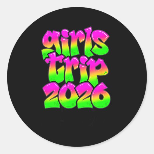 Girls Trip New Orleans Louisiana 2026 Graffiti Gre ラウンドシール (正面)