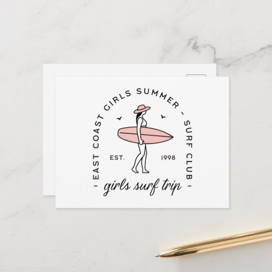 Girls trip surf club summer east coast aesthetic ポストカード (正面/裏面インサイチュ)