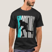 Girls Turquoise Roller Skating Champion Roller Ska Tシャツ (正面)