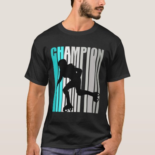 Girls Turquoise Roller Skating Champion Roller Ska Tシャツ (正面)