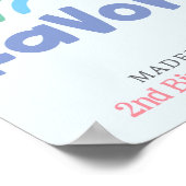 Girls Two Cool 2nd Birthday Rainbow Favor ポスター (角)