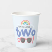 Girls Two Cool Rainbow 2nd Birthday Party 紙コップ (正面)