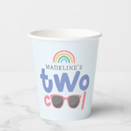 Girls Two Cool Rainbow 2nd Birthday Party 紙コップ