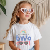 Girls Two Cool Rainbow 2nd Birthday  Tシャツ