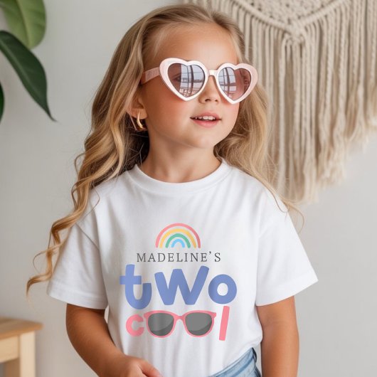 Girls Two Cool Rainbow 2nd Birthday  Tシャツ