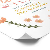 Girls Two Wild Boho Birthday Welcome Sign ポスター (角)