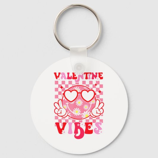 Girls Valentines Day Cute Smile Face Valentine Vib キーホルダー (正面)