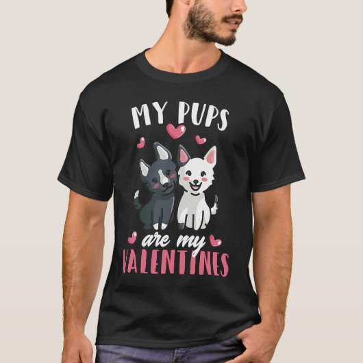 Girls Valentines Day  For Kids Cute Dog  for Boys Tシャツ (正面)