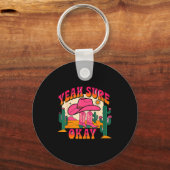 Girls Valentines Day Hearts Yeah Sure Okay Western キーホルダー (正面)