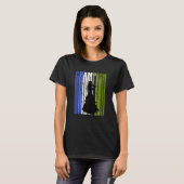 Girls Violinist Blue Green Violin Distressed Vinta Tシャツ (正面フル)