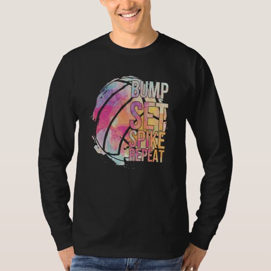Girls Volleyball Bump Set Spike Repeat Volleyball  Tシャツ (正面)