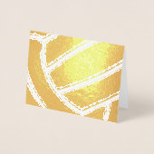 Girl's volleyball happy birthday gold foil card 箔カード (正面)
