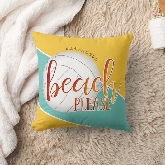 girls' volleyball trendy “beach please” クッション (ブランケット)