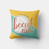 girls' volleyball trendy “beach please” クッション (正面)