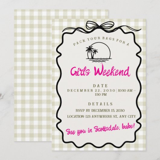 Girls Weekend Invitation - Scottsdale Bachelorette 招待状 (正面/裏面)