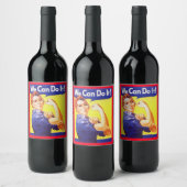 Girls Weekend Night Out Rosie the Riveter Labels ワインラベル (ボトル)