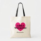 Girls weekend trip neon pink heart icon glamorous トートバッグ (正面)