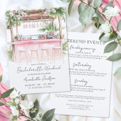 Girls Weekend Watercolor Beach Bachelorette Party 招待状