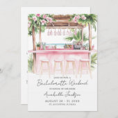 Girls Weekend Watercolor Beach Bachelorette Party 招待状 (正面/裏面)