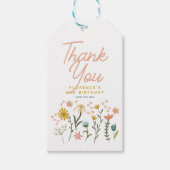 Girls Whimsical Two Wild Boho Wildflower Birthday ギフトタグ (正面)