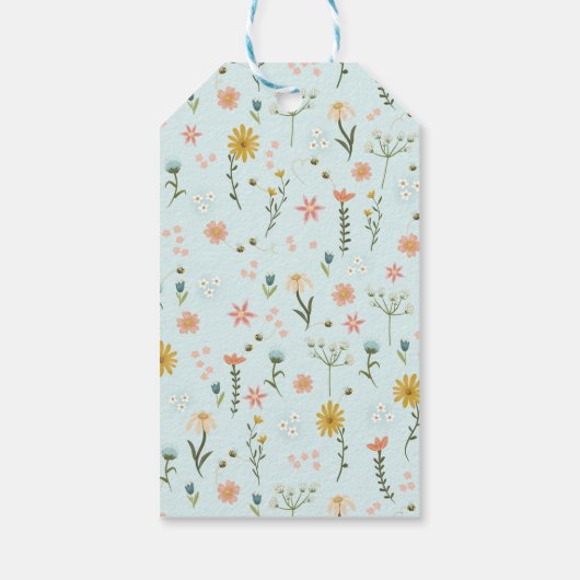 Girls Whimsical Two Wild Boho Wildflower Birthday ギフトタグ (裏面)