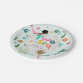 Girls Whimsical Under the Sea 2nd Birthday ペーパープレート (アングル)