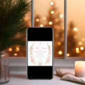 Girls Wildflower Watercolor Baptism 招待状