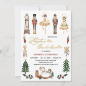 Girls Winter Onederland Nutcracker 1st Birthday 招待状 (正面)