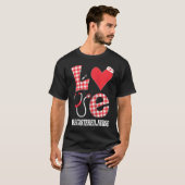 Girls Women RN Nurses Valentines Day Hearts Stetho Tシャツ (正面フル)